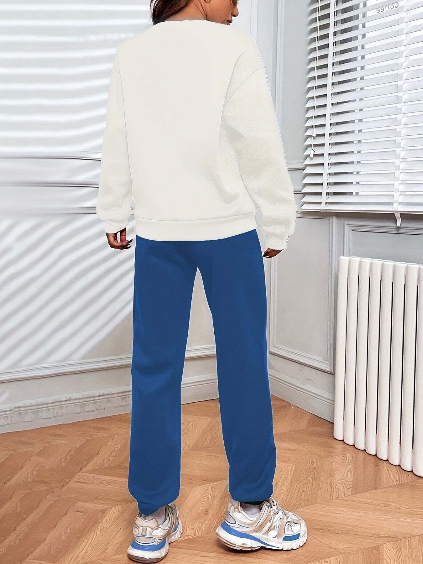 California Print Casual Two Piece Set Long Sleeve Sweatshirt & Sweatpants