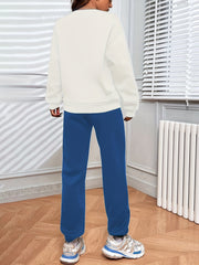 California Print Casual Two Piece Set Long Sleeve Sweatshirt & Sweatpants