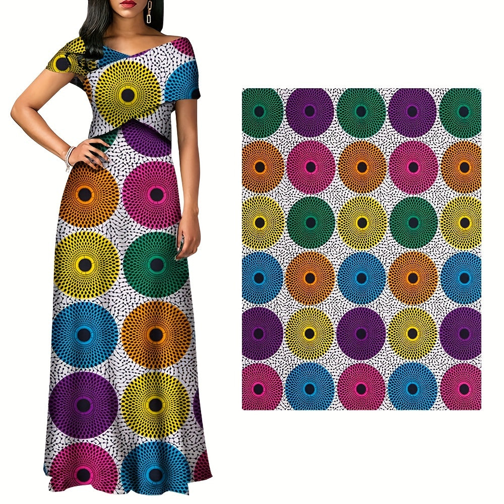 6 Yards African Fabric Golden Powder Ankara Cotton Fabric For Sewing