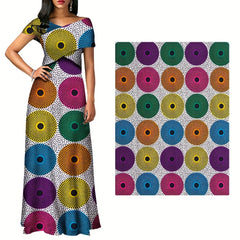 6 Yards African Fabric Golden Powder Ankara Cotton Fabric For Sewing