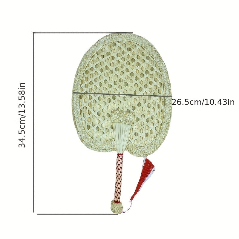 Handwoven Straw Fan for Summer Heat Relief