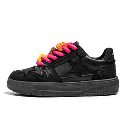 Men's Star Skate Shoes, Good Grip, Breathable, Lace-up Sneakers