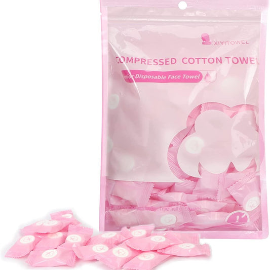 100 PCS Compressed Towels Portable Face Towel Tablets Cotton Coin Tissue