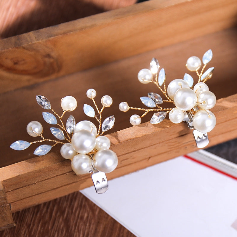 Faux Pearl Leaves Shoes Clip Shoe Buckle Rhinestone Wedding Party Brooch Charms