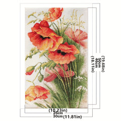 1pc Embroidery Kit Cross Stitch For Adults Corn Poppy Patterns