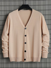 Men's V Neck Button Cardigan Sweater
