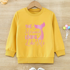 Mermaid Tail Pattern Sweatshirt For Girls