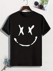 Men's Graffiti Smile Print T shirt Active Tee
