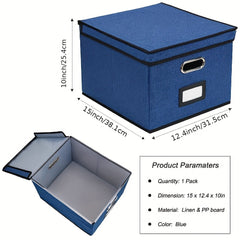 File Organizer Box With Lid Hanging File Folders Letter Size