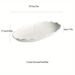 Ceramic Flower Shaped Fish Plate 25.4 cm