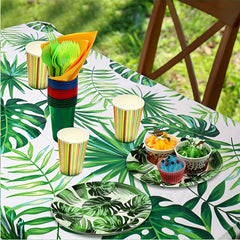 Hawaiian Palm Leaf Tablecloth Disposable Tropical Tablecloth for Jungle Party