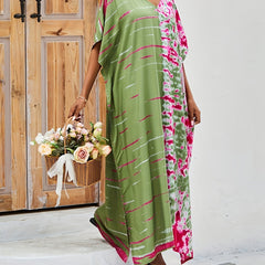 Casual Tie Dye Bat Sleeve Cover Up Dress