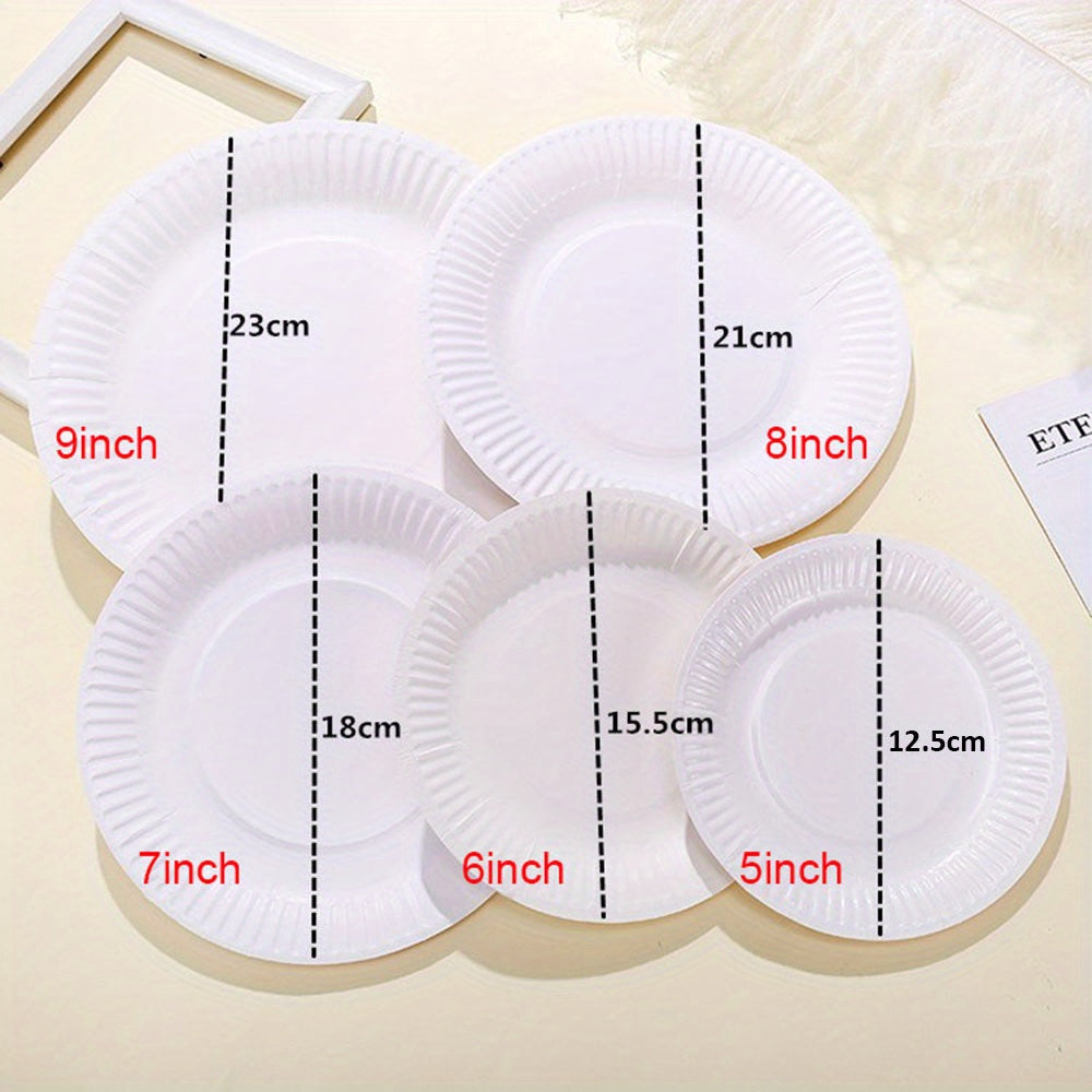 50 PCS Disposable Paper Plates 12.17 Inches Large Decorative Wedding Plates