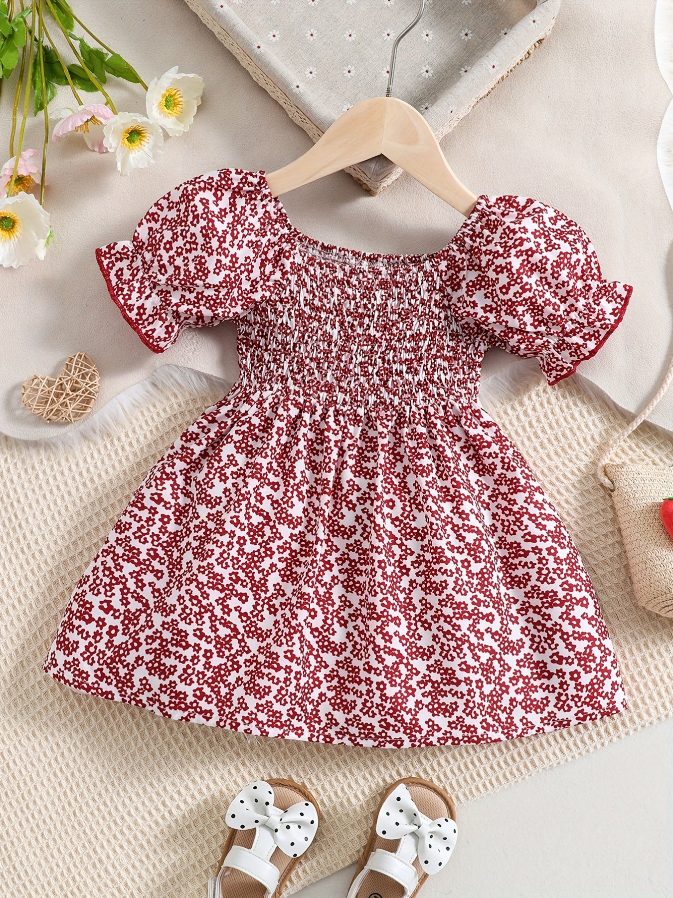 Baby Girls Floral Print Dress for Summer Fun