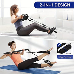 Portable Pilates Stick Kit with Resistance Band and Storage Bag