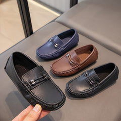 Boys Slip On Loafer Shoes Lightweight Non Slip Flat Shoes