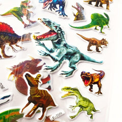 12 Sheets 3D Dinosaur Stickers for Kids - Waterproof DIY Skateboard Wall Decor