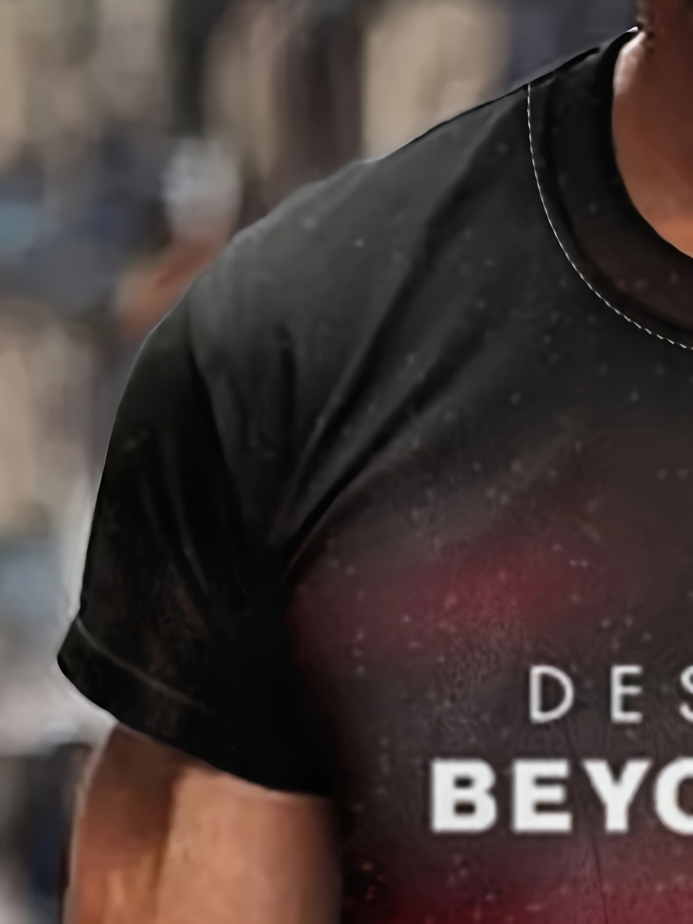 Men's Street Style Tee Shirt Summer Casual Stretch Round Neck T-shirt