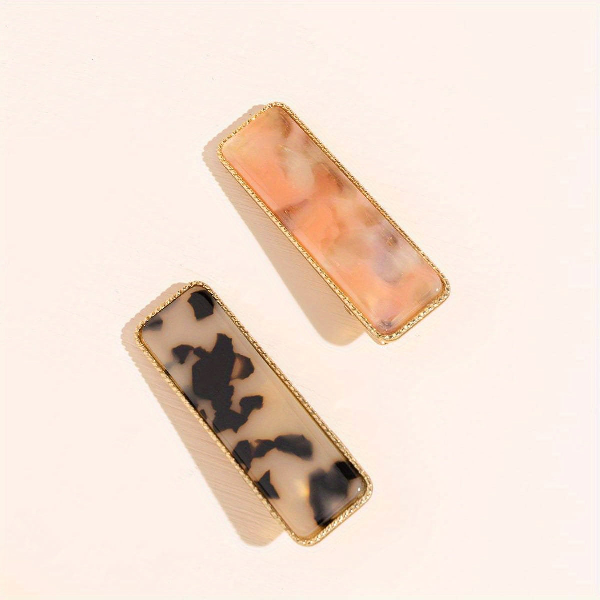 2pcs Retro Square Hair Clip Side Clip Bangs Clip Hair Accessories For Girls