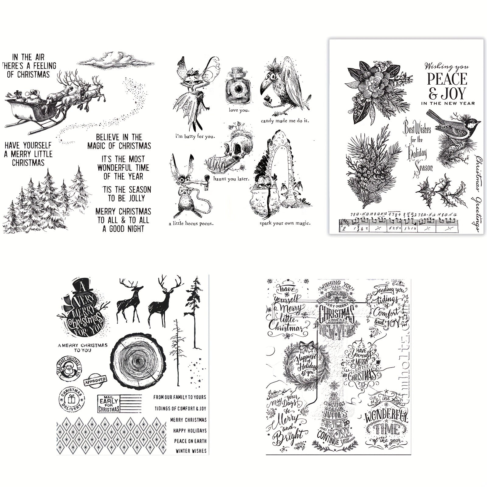 1pc Christmas Reindeer Stamps Scrapbooking Paper Craft Album Card Punch Stamps