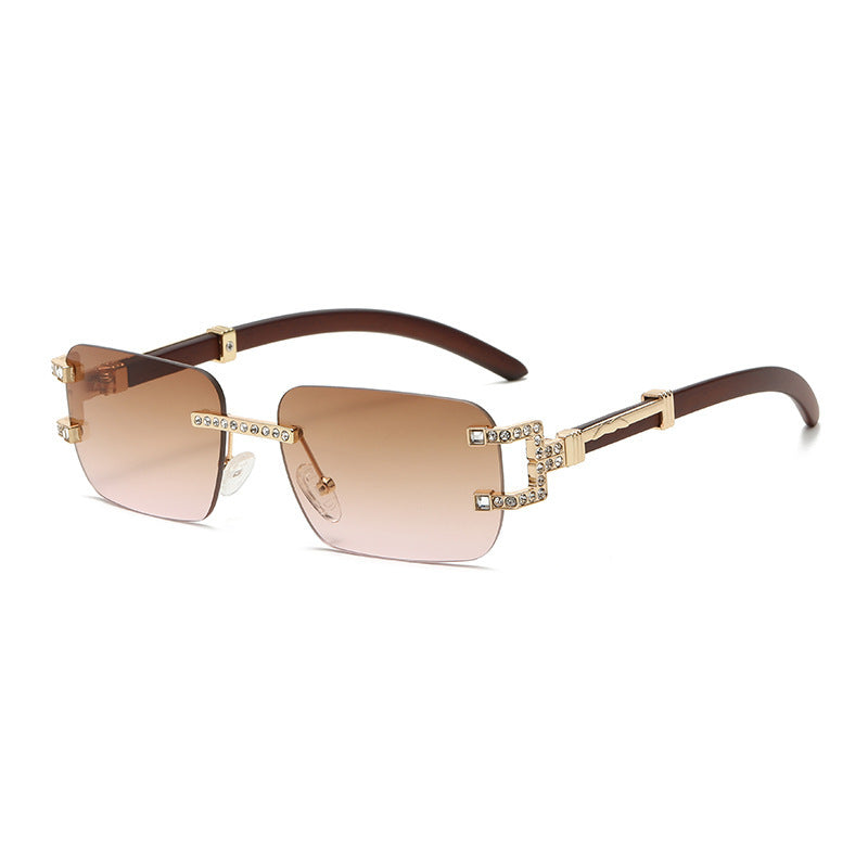 Men's Rimless Rhinestones Sunglasses for Sun Protection