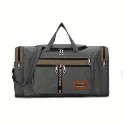 Large Capacity Duffel Bag with Double Zipper and Adjustable Shoulder Straps