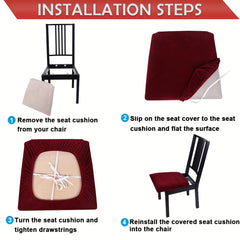 4pcs Chair Seat Covers Dining Room Chair Seat Covers With Ties