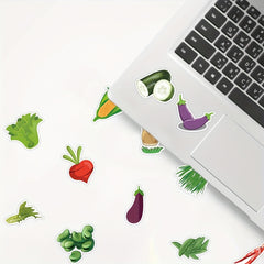 50pcs Vegetable Food Stickers Waterproof Vinyl Stickers Art Decorative Paper