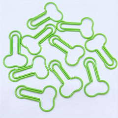 10pcs Green Paper Clips Bookmarks School Office Supplies