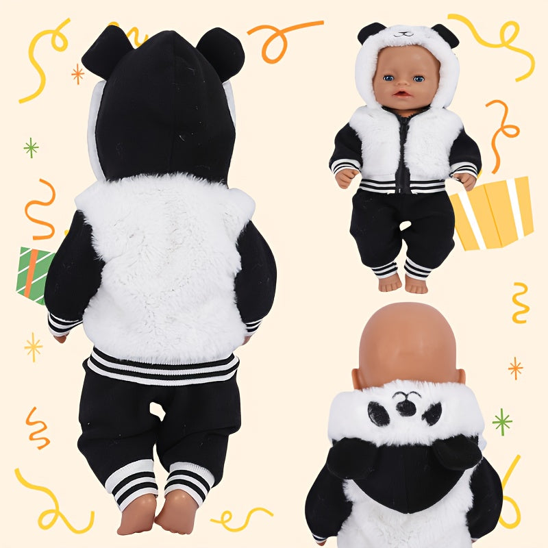 2pcs Panda Outfit for 17-18 Inch Dolls - Great Gift for Doll Lovers