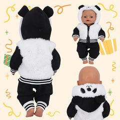 2pcs Panda Outfit for 17-18 Inch Dolls - Great Gift for Doll Lovers