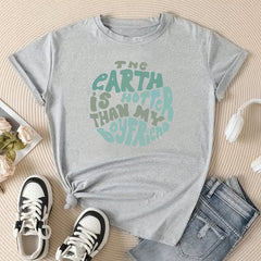 Letter Print Sports T shirt Short Sleeve Workout Tops Women's Activewear