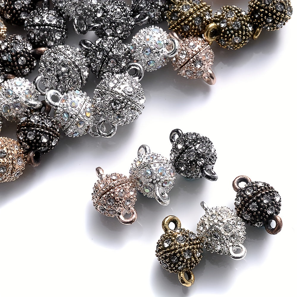 5Pairs Rhinestone Pendants Magnet Connected Clasps for Jewelry Making