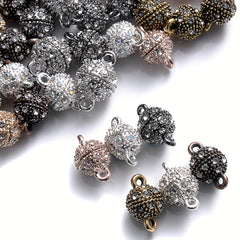 5Pairs Rhinestone Pendants Magnet Connected Clasps for Jewelry Making