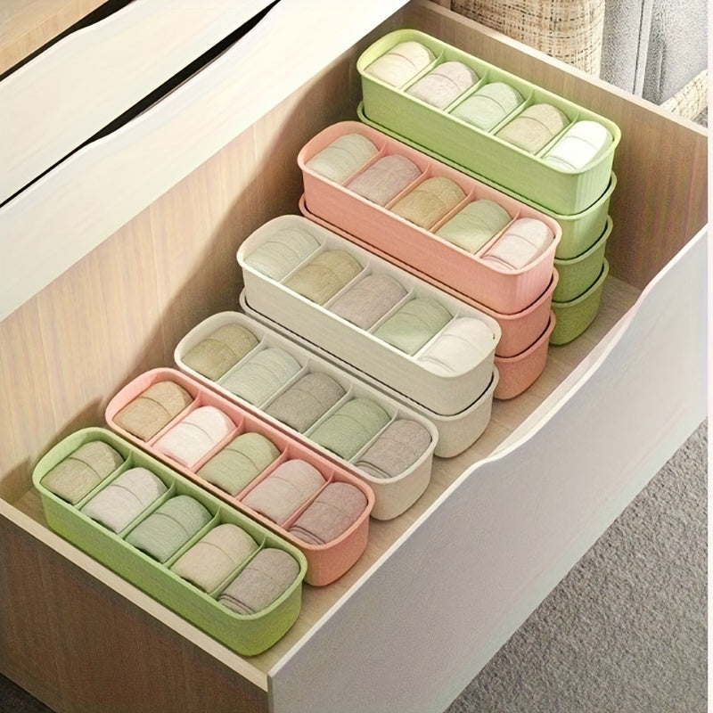 Striped Plastic Socks Box Storage Organizer - 5 Grid