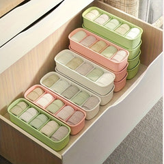 Striped Plastic Socks Box Storage Organizer - 5 Grid