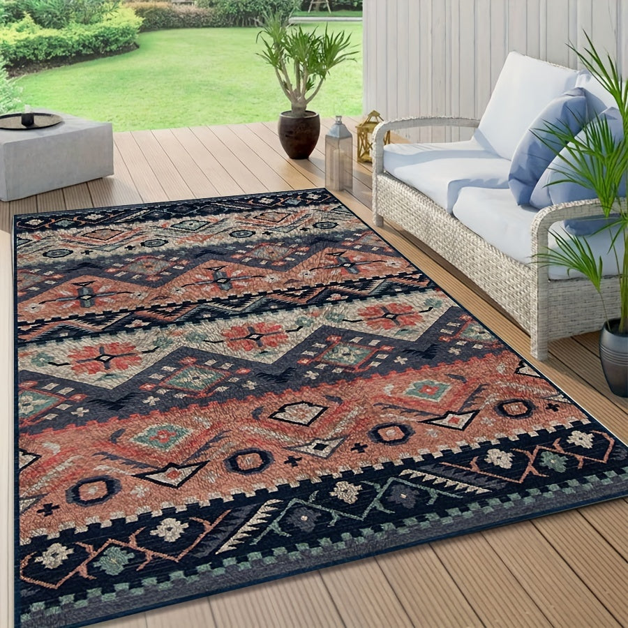 Vintage Moroccan Area Rugs For Living Room Boho Distressed Non-slip TPR Base