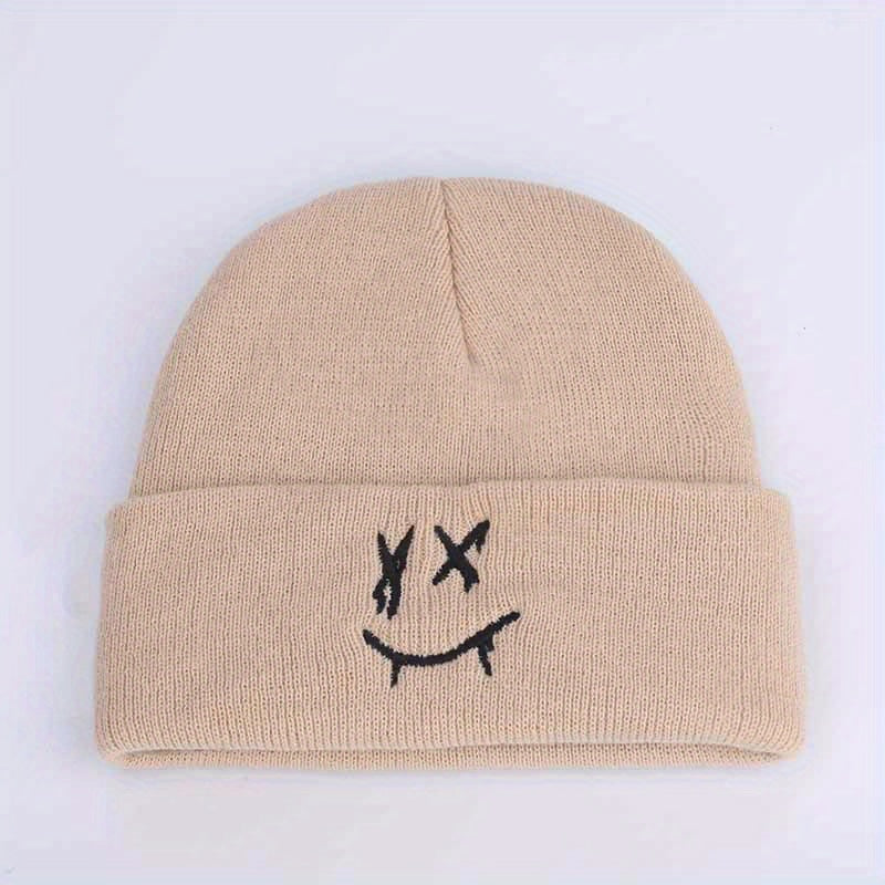 Girls Windproof Knit Beanie Hat with Embroidery