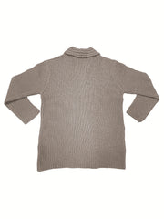 Solid Long Sleeve Open-Front Cardigan