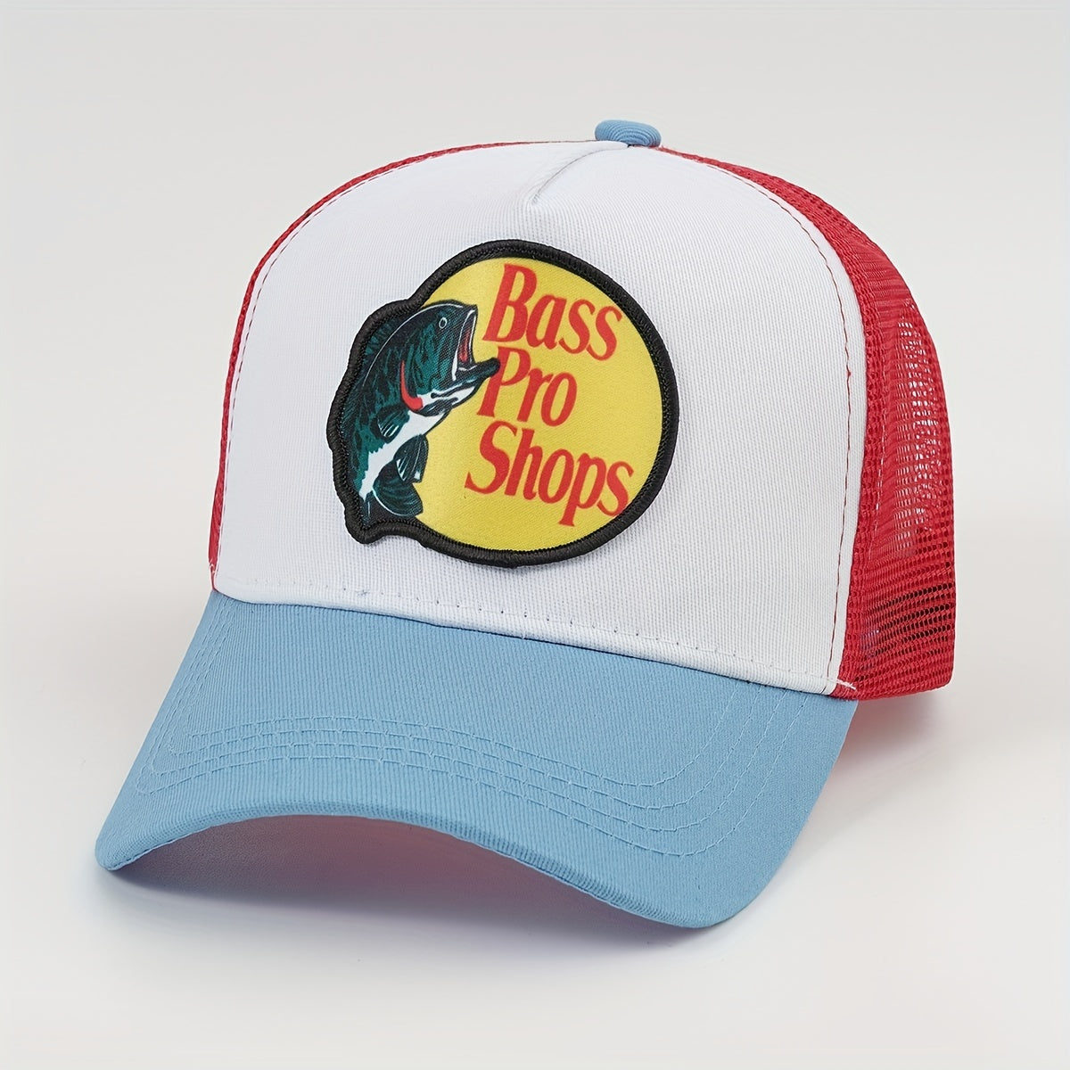 Fish Printed Trucker Hat Bass Sunshade Baseball Cap For Outdoor Sport