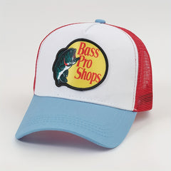 Fish Printed Trucker Hat Bass Sunshade Baseball Cap For Outdoor Sport