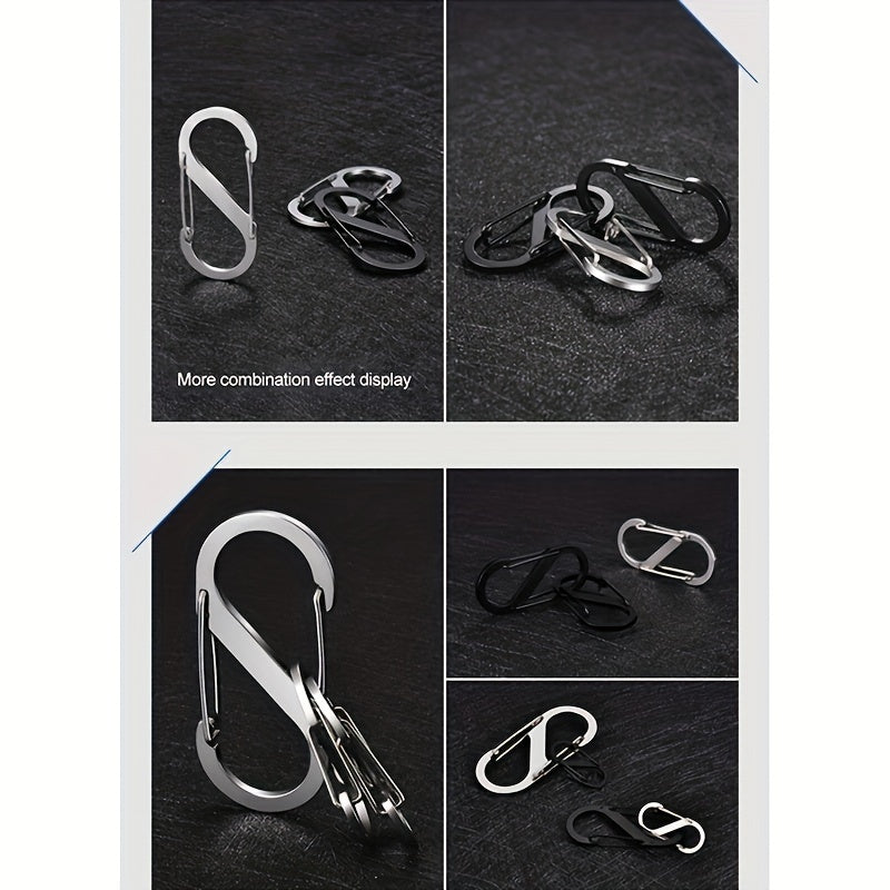 S Shape Carabiner Clips Snap Hooks Double Headed Keychain Buckles For Backpacks