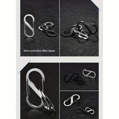 S Shape Carabiner Clips Snap Hooks Double Headed Keychain Buckles For Backpacks