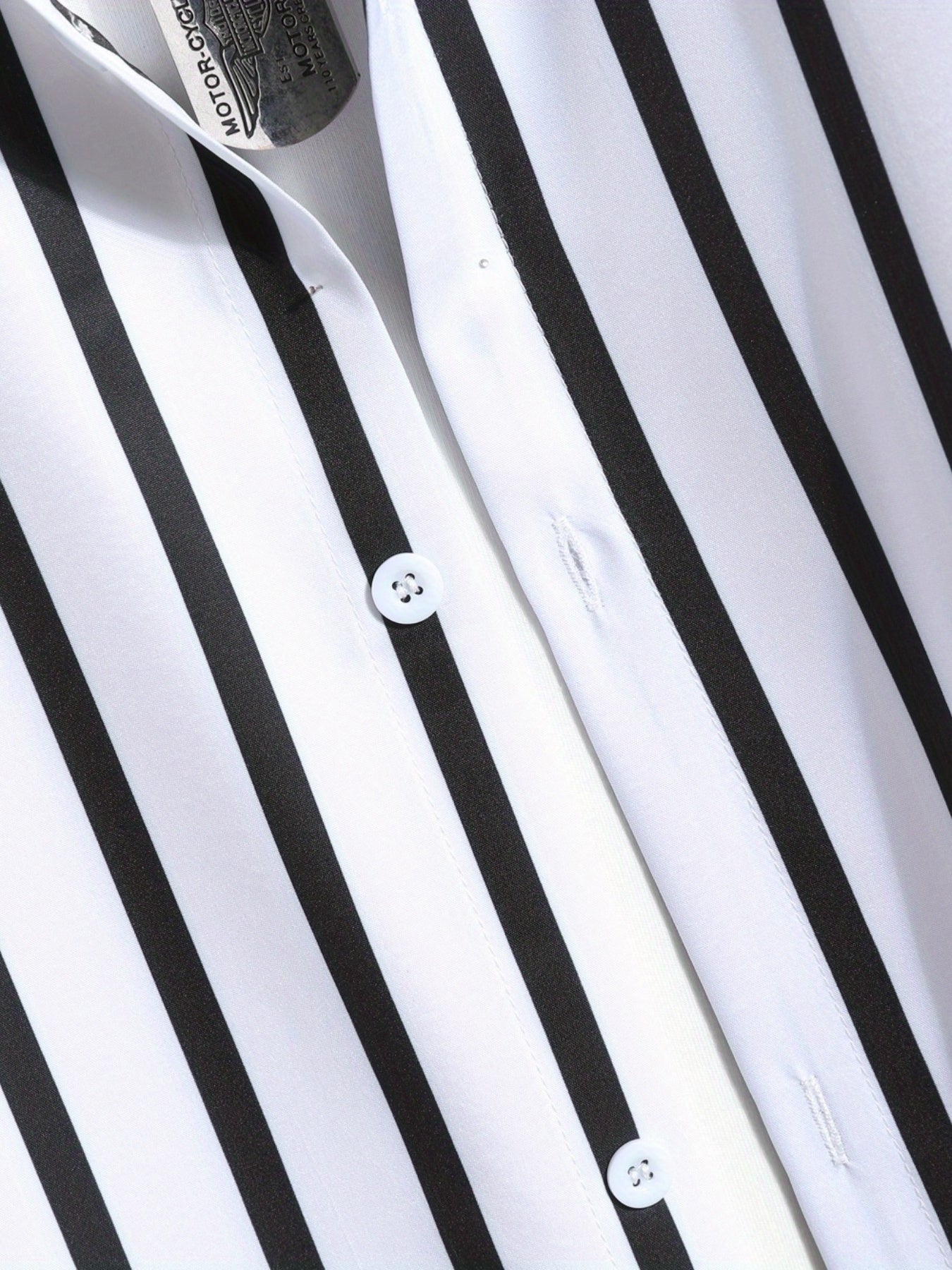Men's Vertical Striped 2Pcs Casual Outfits Camp Collar Button Up Shirts & Drawst