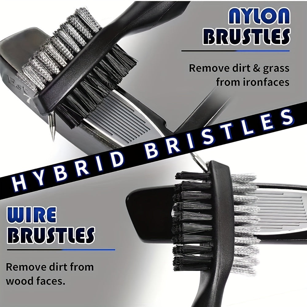 Golf Club Cleaning Brush with Protective Case and Carabiner Clip