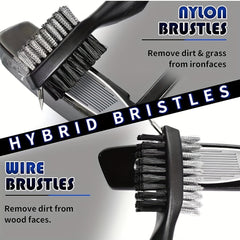 Golf Club Cleaning Brush with Protective Case and Carabiner Clip