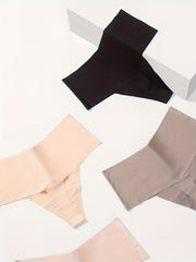 5 Seamless High Waist Thongs Stretchy Intimates Panties Women's Lingerie