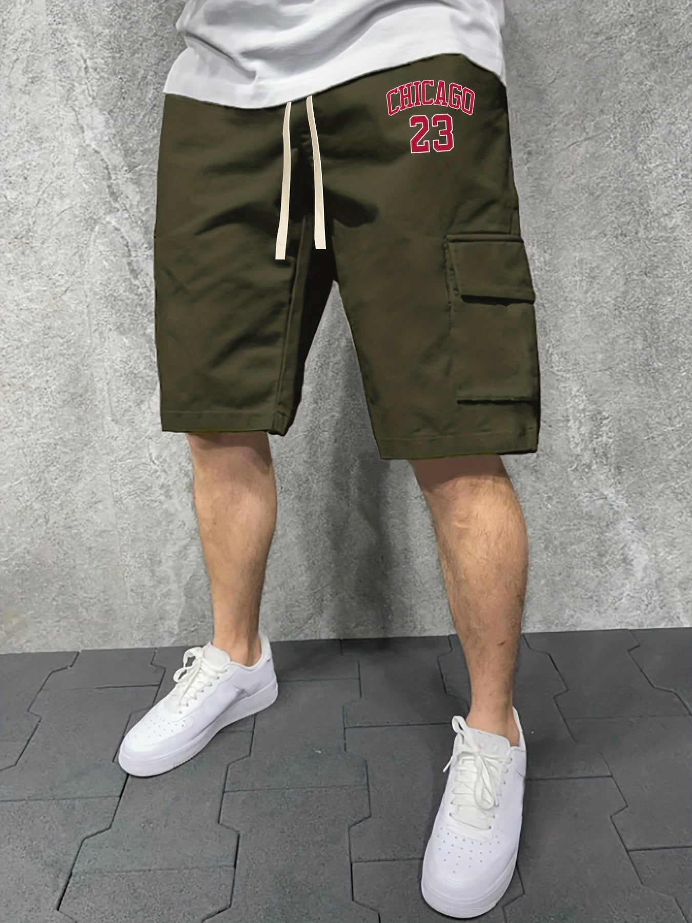 Men's Knee Long Chicago Graphic Shorts