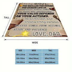 Cozy Gift For Son Print Blanket Lightweight Flannel Throw for Sofa Bed