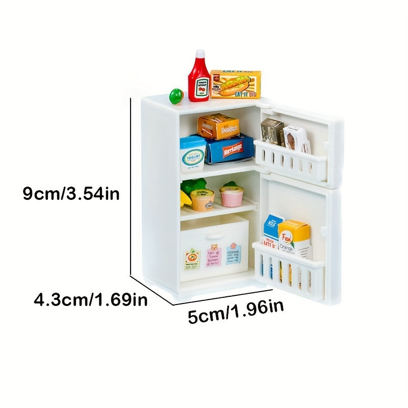 Mini Refrigerator Toys Set for House Decoration and Role Playing